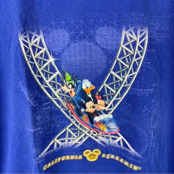 Vintage Disney California Screamin Roller Coaster Shirt Blue Men’s Large - Picture 4 of 4